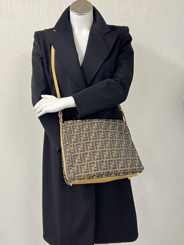 Tasche Fendi Zucchino Bag, Textil/Leder, braun mit Monogram