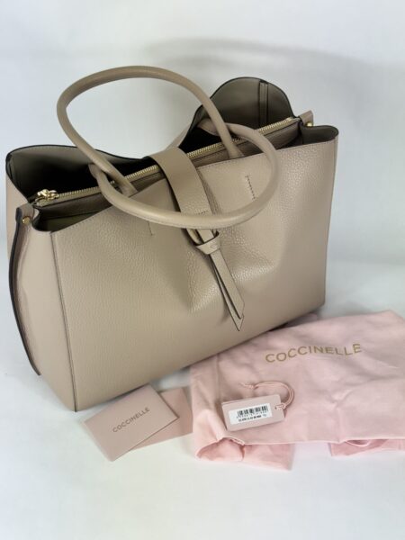 Tasche Coccinelle Alba, Leder beige