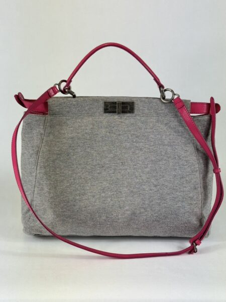 Fendi Peekaboo Textil Leder grau pink Limited Edition