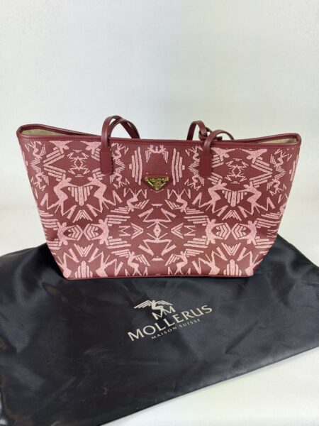 Tasche Shopper Maison Mollerus Bern, Maze Bubble / Antik, Canvas / Leder