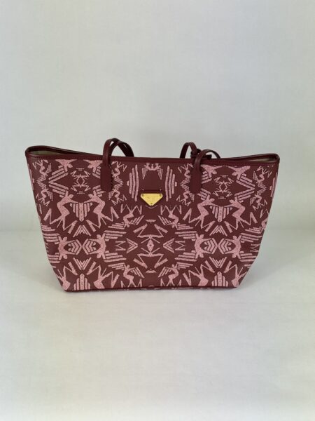 Tasche Shopper Maison Mollerus Bern, Maze Bubble / Antik, Canvas / Leder