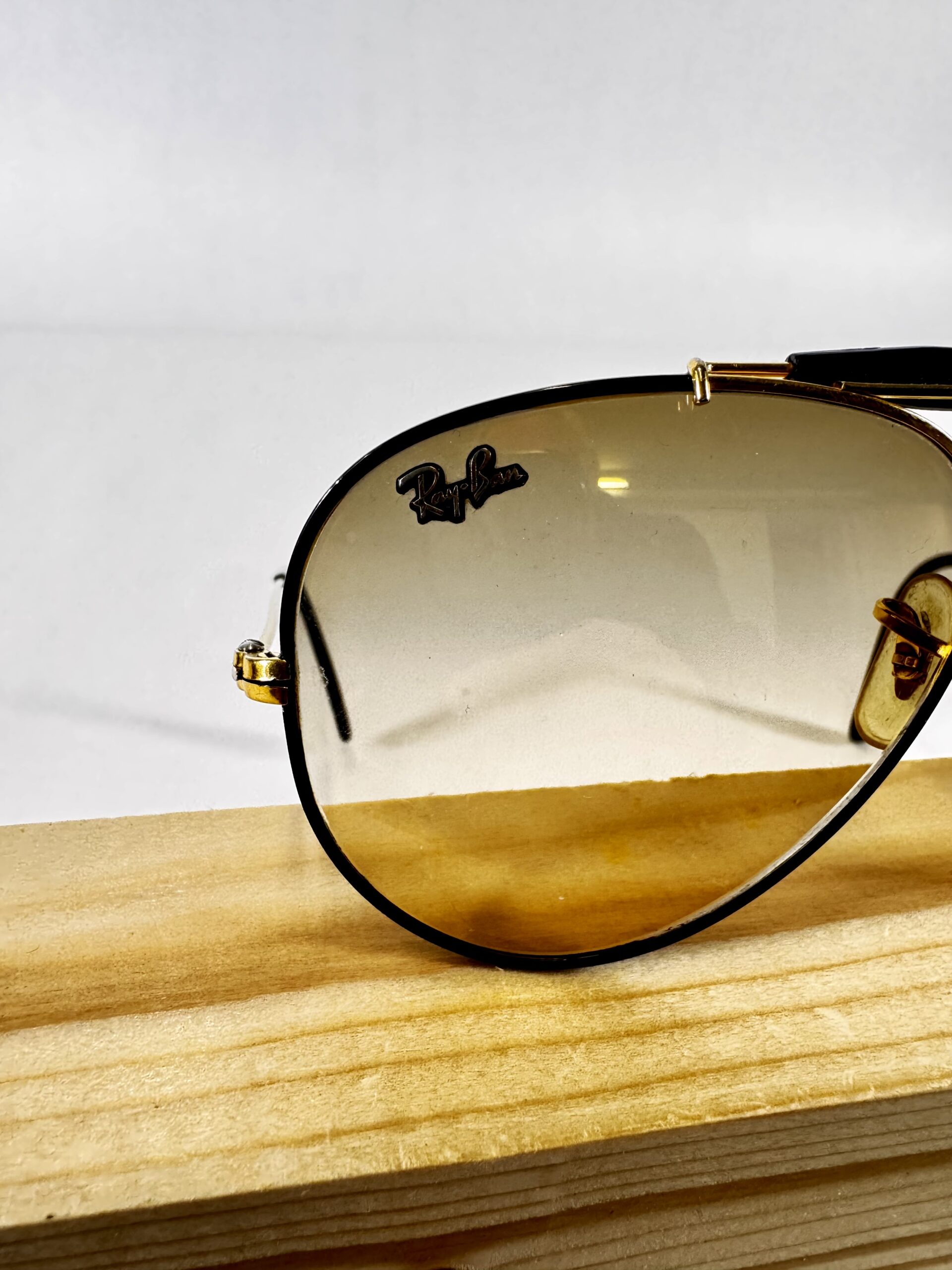 Sonnenbrille Ray Ban Outdoorsman Vintage, Bausch & Lomb, Precious Metals, gold/schwarz